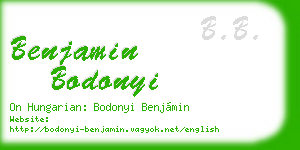 benjamin bodonyi business card